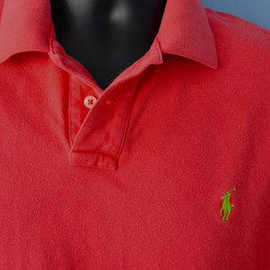 POLO RALPH LAUREN S/S POLO SHIRT XL SALMON & YELL.